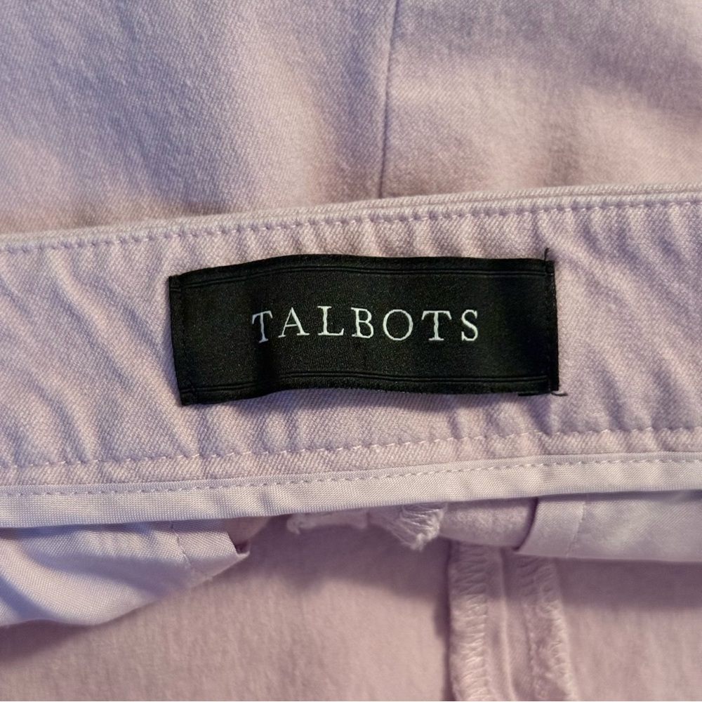 Talbots Womens Size 6 Chatham Crop Scalloped Tulip Hem Lilac Purple Careerwear - Picture 6 of 12